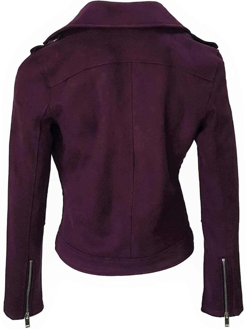 Women’s Mulberry Faux Suede Jacket Long Sleeve Zipper Casual Outerwear